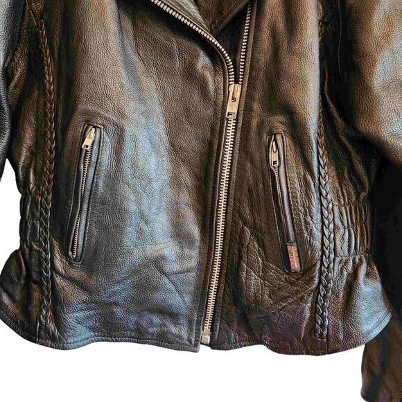 Hot Leathers Women's Leather Biker Moto Jacket Size Large - Picture 5 of 11